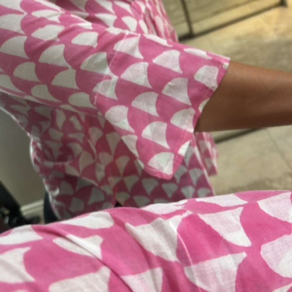 Oliphant Pink and White Women's Top - Picture 3 of 4